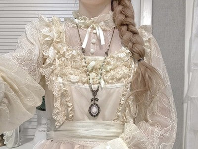 Rose of Sharon - Cameo Lolita Necklace and Ring - Neckwear