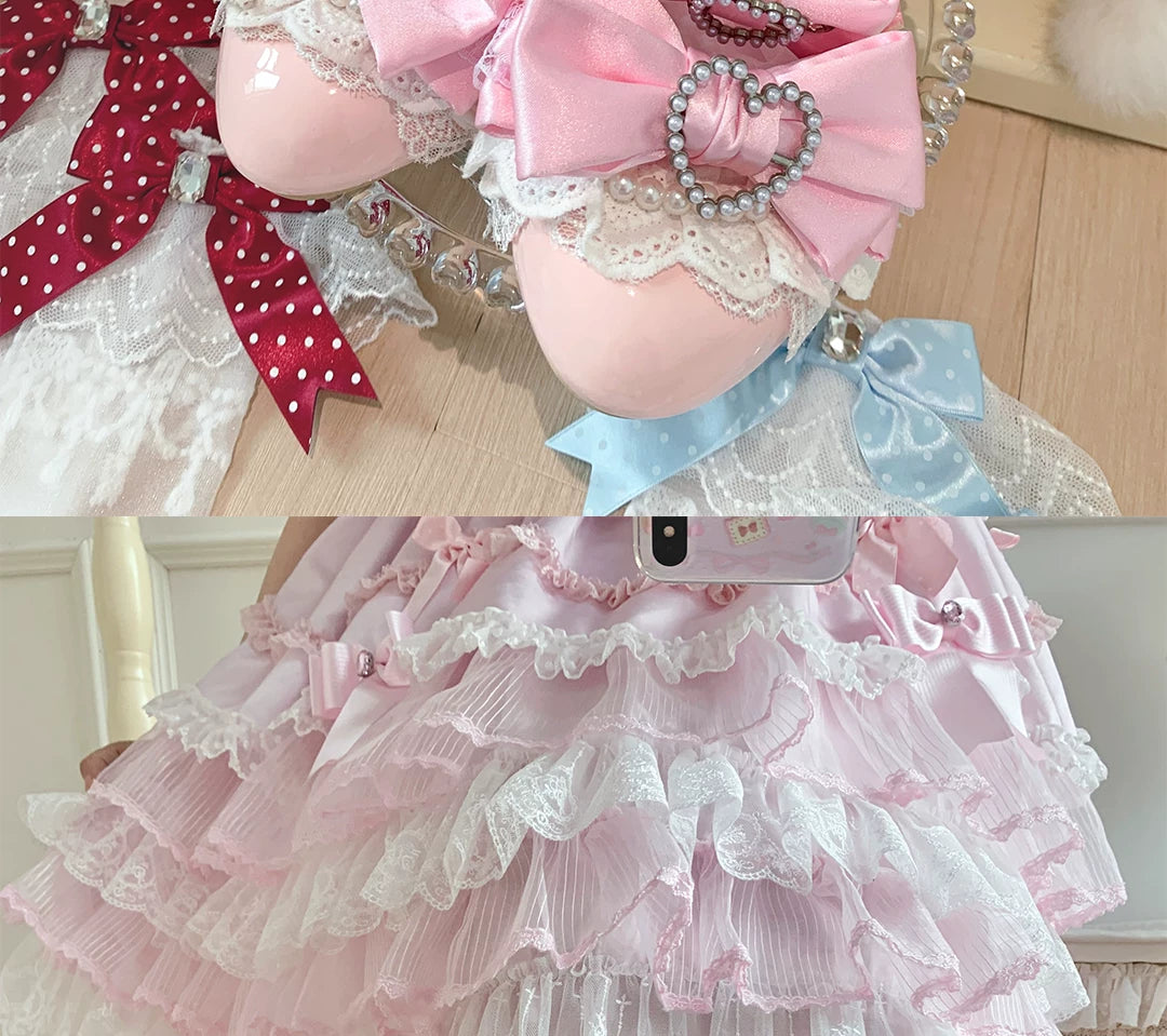 roji roji - Polka-Dot Ribbon - Polka-Dot Socks with Bow Details in Three Lengths