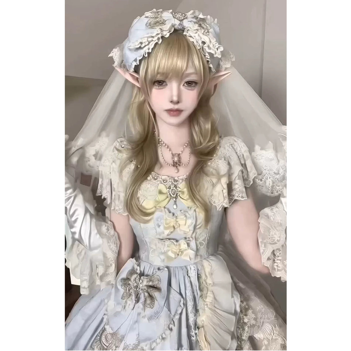 Creamy - Lolita's Heart - Lolita Dress Set with Lace Ruffles
