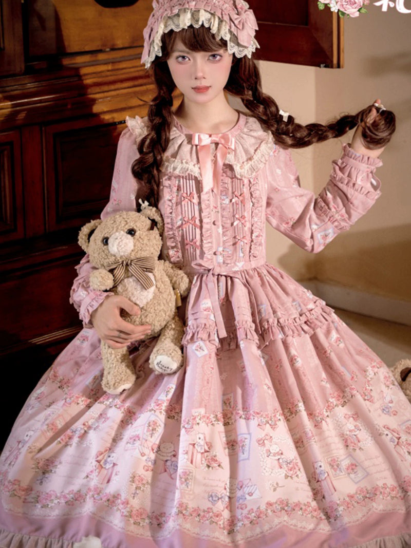 Yueele - Garden Bloom - Plus-Size Sweet Lolita OP Dress - detail view 4