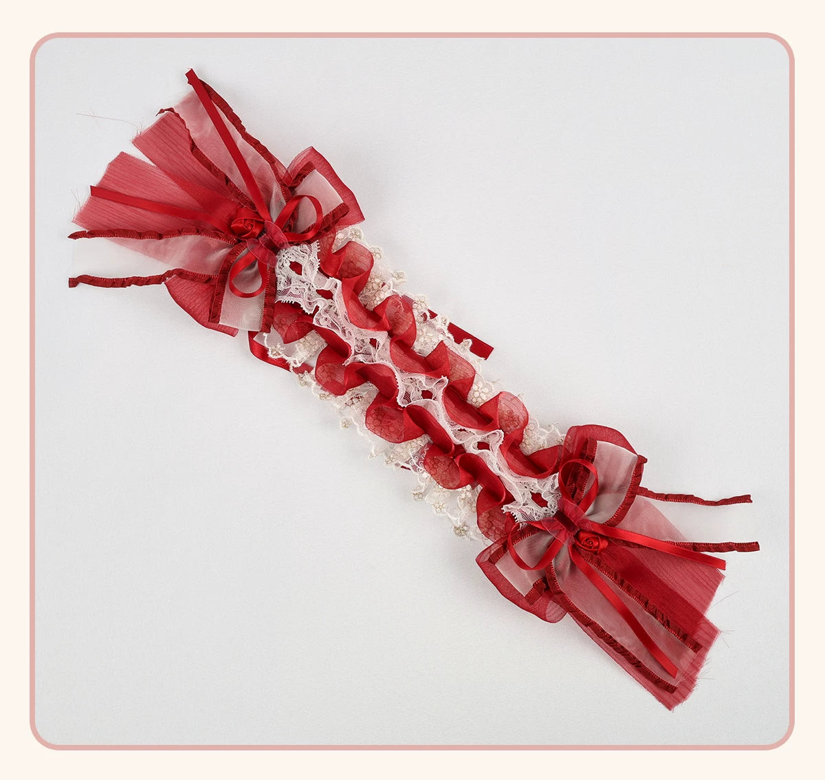 Stardust Rose - Rose Bow Collection - Headwear with red rose motifs