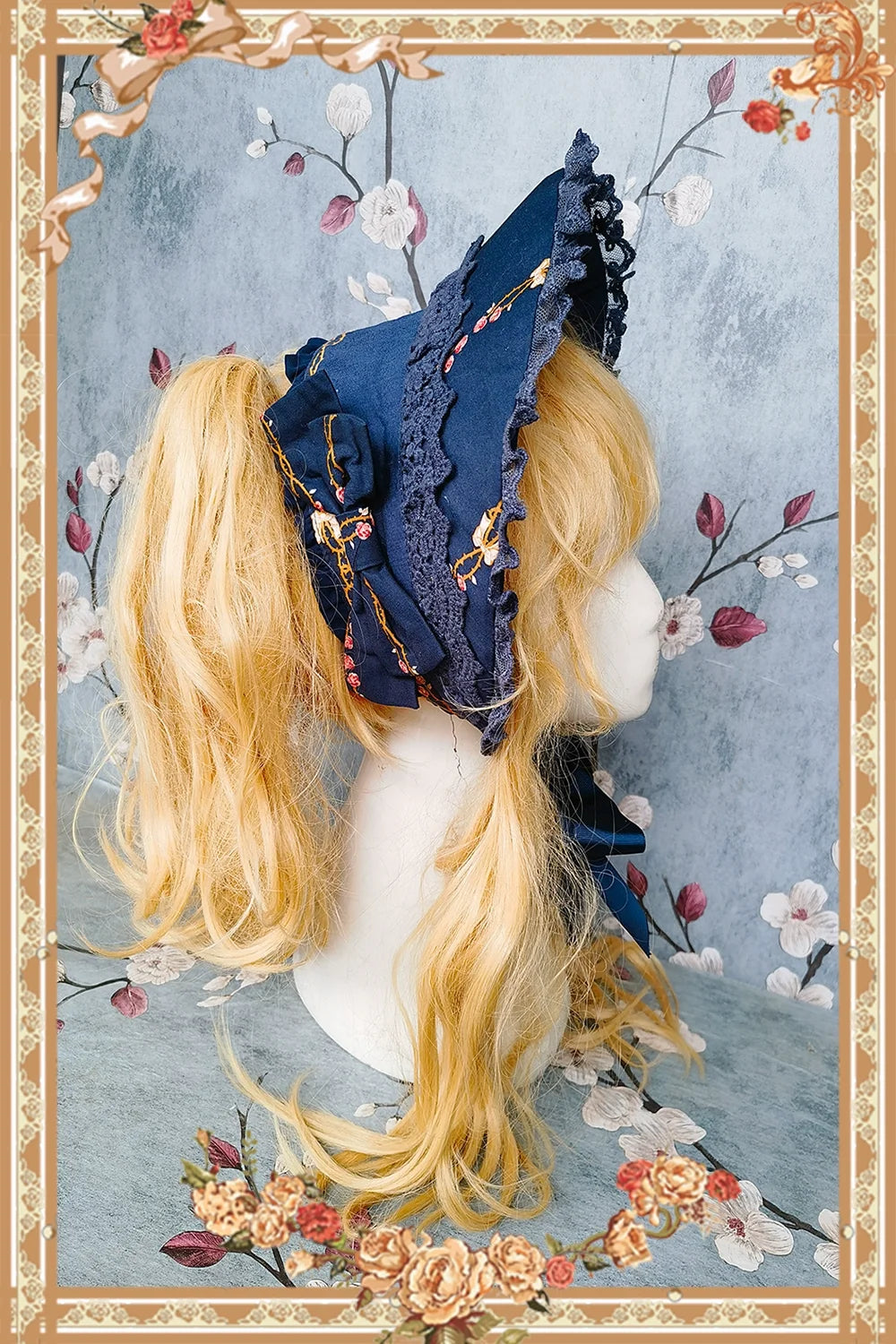 Sweet Lolita Accessories Bonnet KC Socks Beret Snow White Indigo