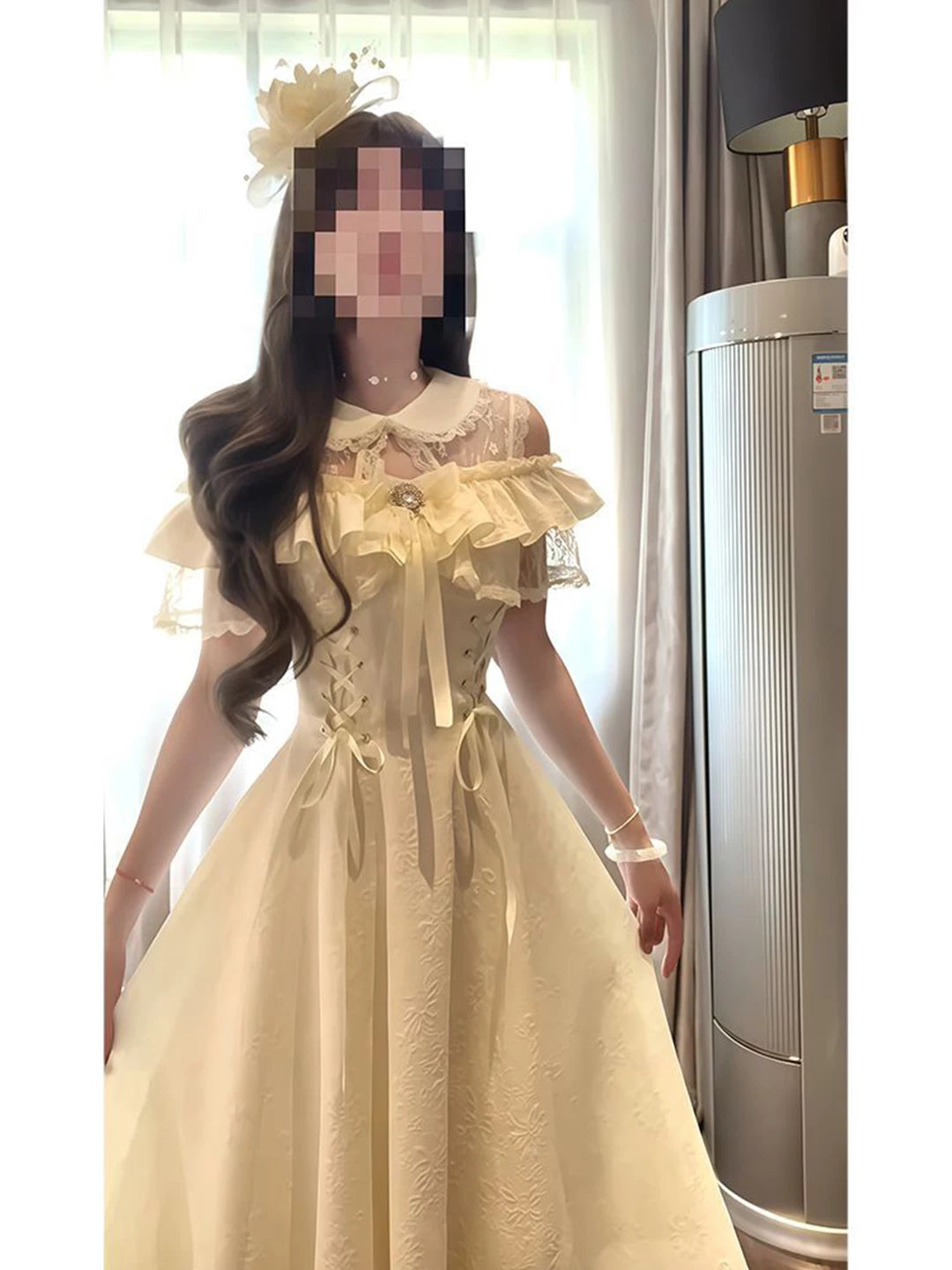 Creamy - Pure Lace - OP dress with lace panel detailing