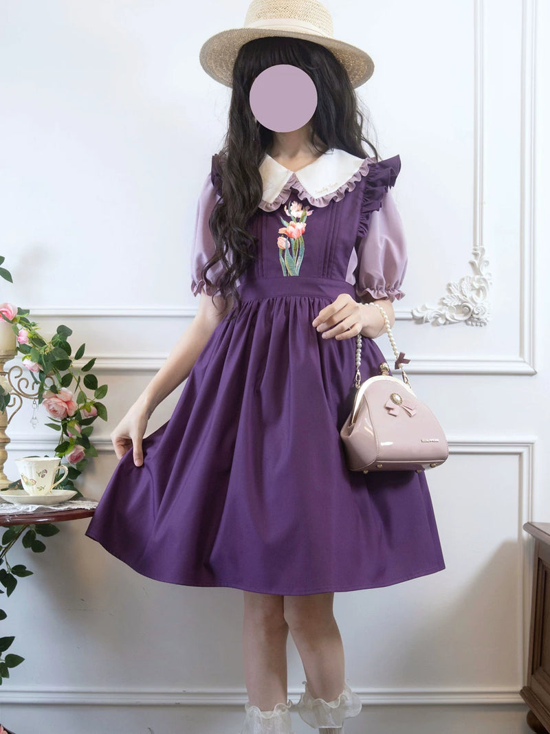 EESSILY - Little Gardener - Embroidered Blouse and Adjustable JSK Set