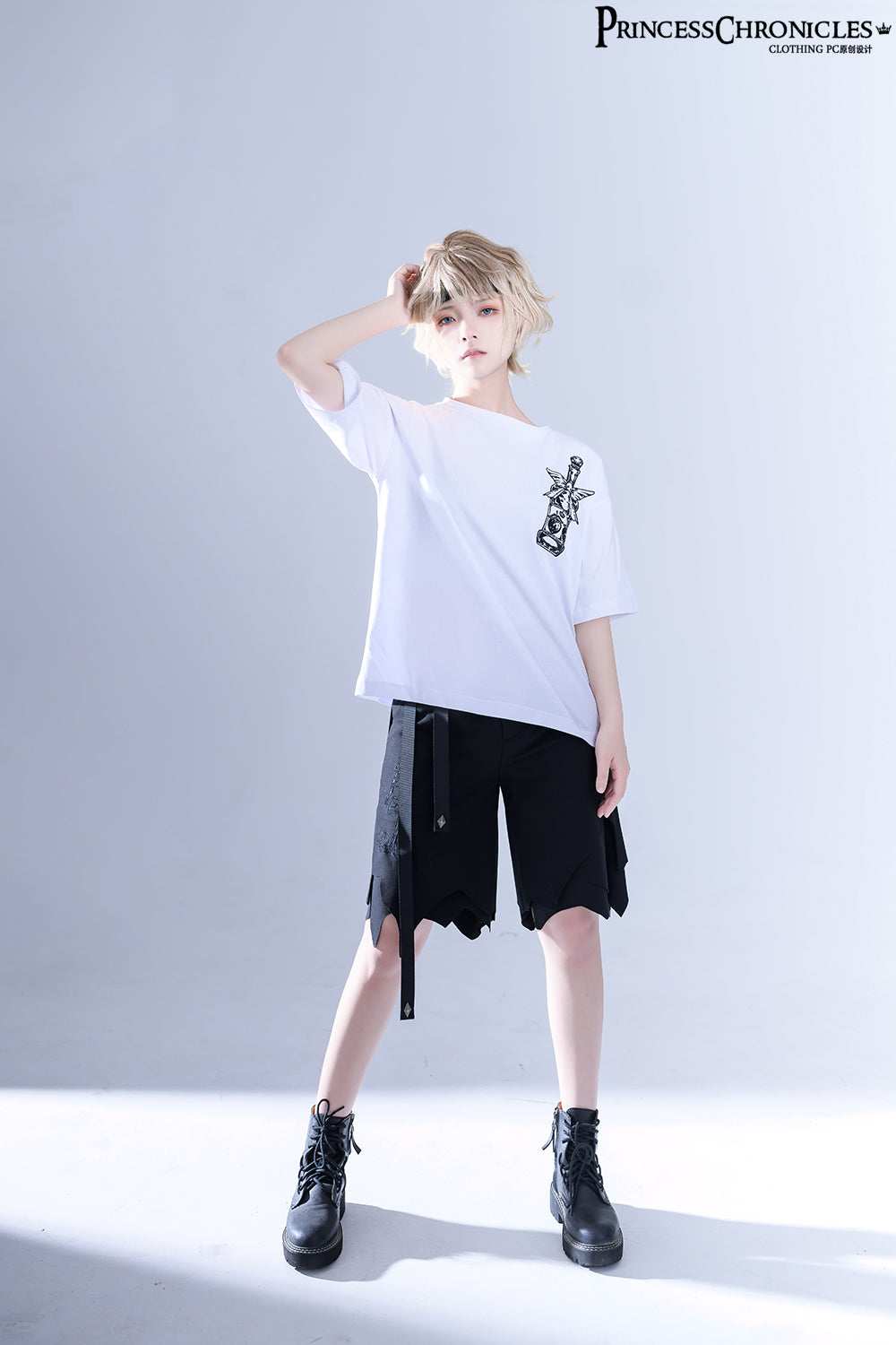 Princess Chronicles - Ouji Lolita Irregular Hem Black - Shorts Other Surprise