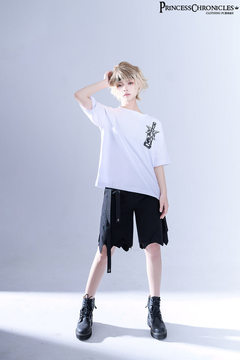 Princess Chronicles - Ouji Lolita Irregular Hem Black - Shorts Other Surprise