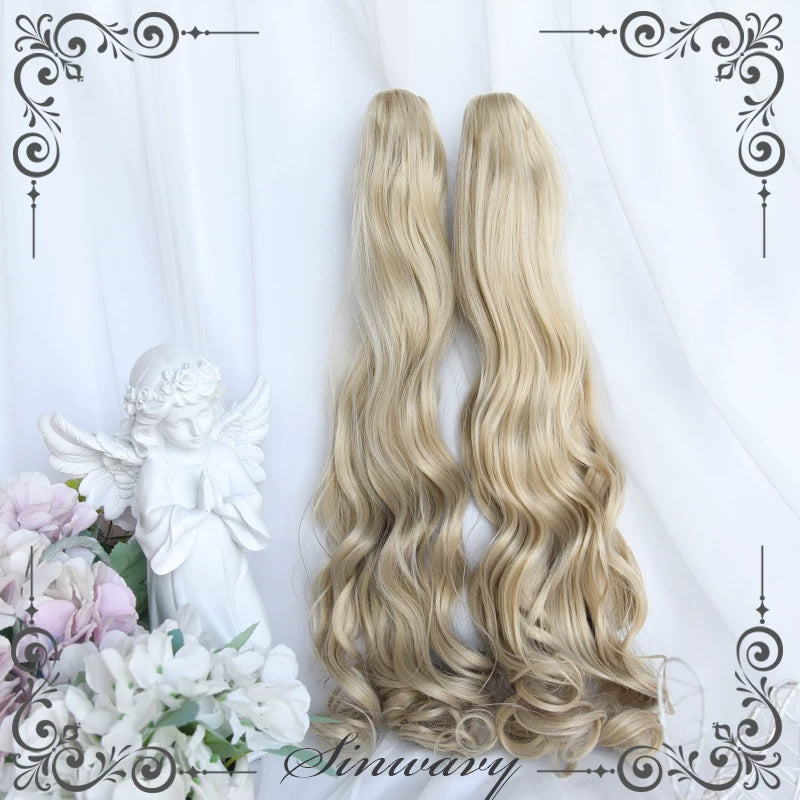 Beige-blonde Lolita twin-tail wig set - view 5