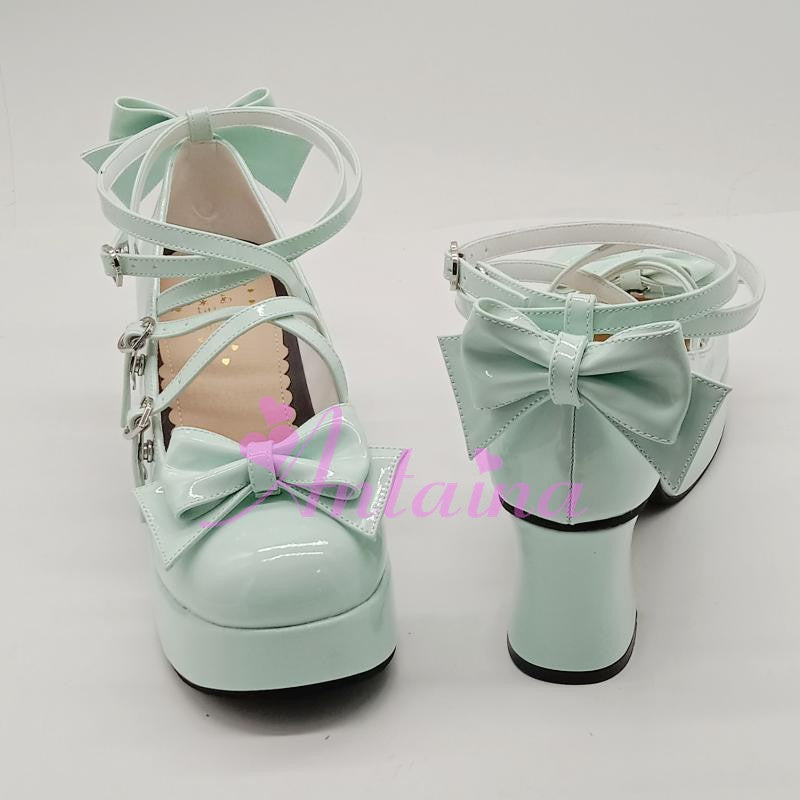 Antaina - Popular Japanese Lolita Bow Strap - Multiple Colors Shoes