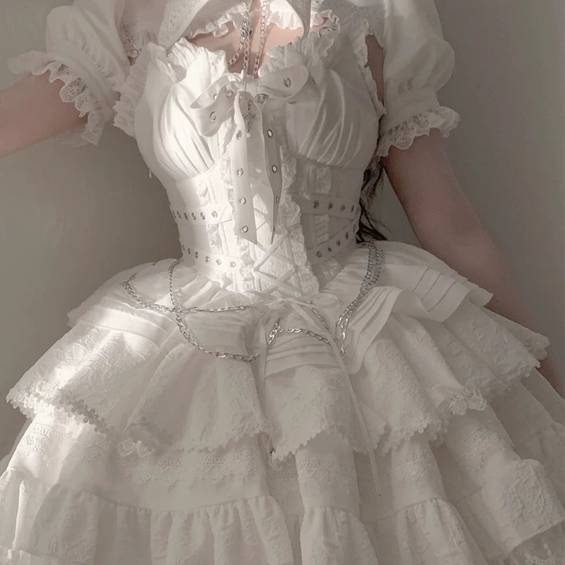 Leopard Cat Contract Cross JSK dress by Lolita Fetch featuring gothic and sweet floral design with leopard and cross motifs.