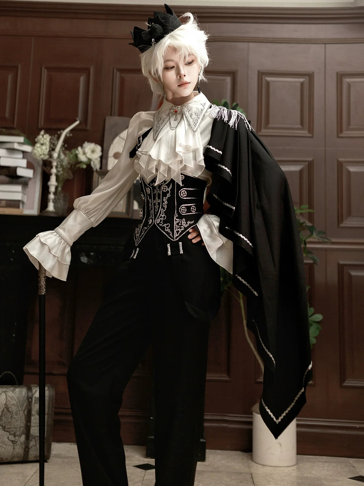 Your Princess - Ouji Lolita Pants Set - Detachable Jabot & Shawl Innerwear