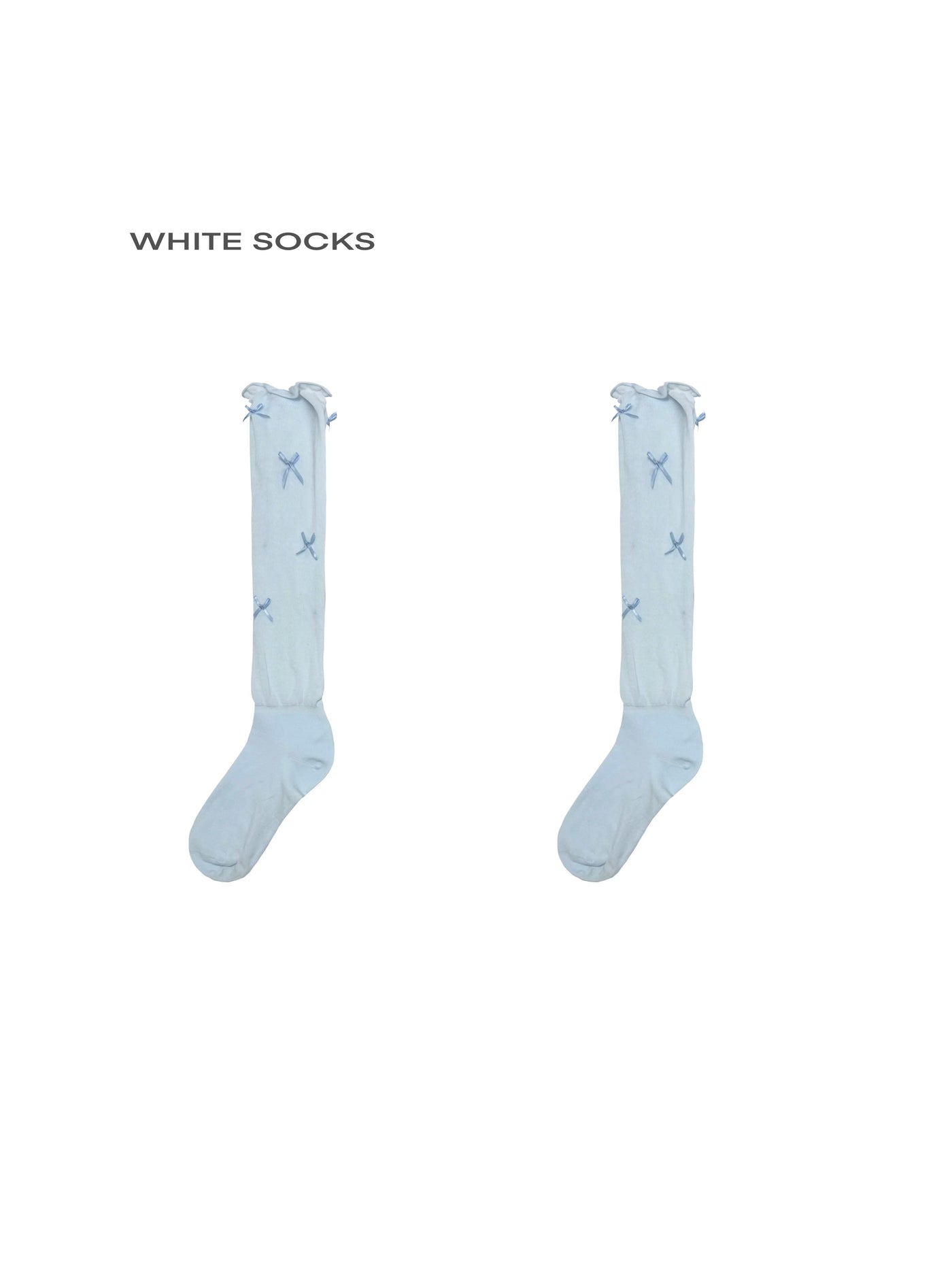 White Socks - Ballet-Inspired Bow - Lightweight Mid-Calf Slouch Socks with Bow Details