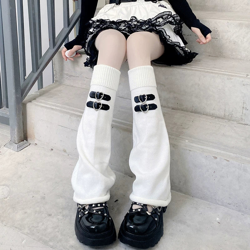 Floral Milk Cat - Heart Buckle - Sock Covers with Heart Buckle Options