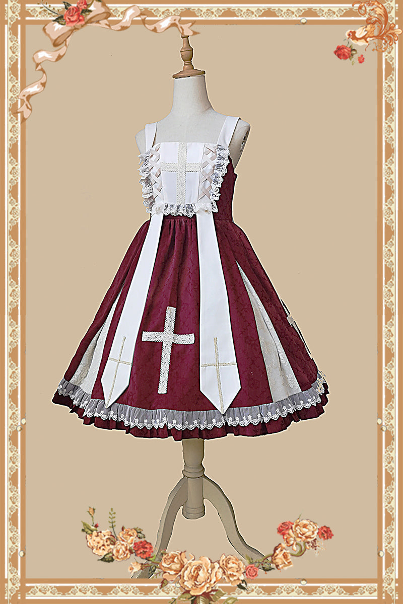 Breath of Heaven - Gothic Lolita Jumper Dress S red JSK