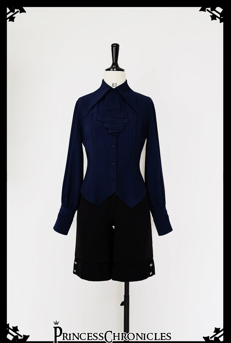 Princess Chronicles - Black and Blue - Ouji Lolita Casual Shorts
