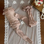 Khaki lace-panel pantyhose / One Size