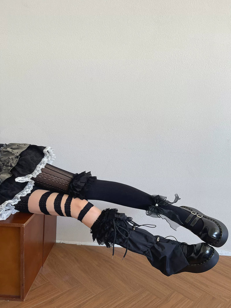 Sock Noble - Layered Gothic - Layering Hosiery with Tulle-Knot Detail
