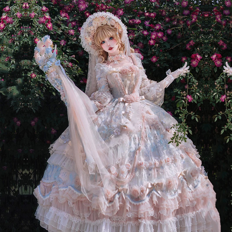 Maoxi Xiaoxiannu Lolita - Rose Banquet - One-piece lolita dress