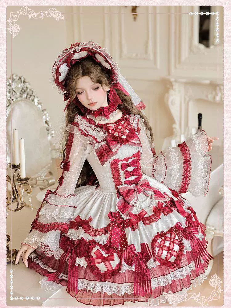 Sweetheart Dream Machine - Love Your Heart - Long-Sleeve Blouse with Layered Lace Cuffs