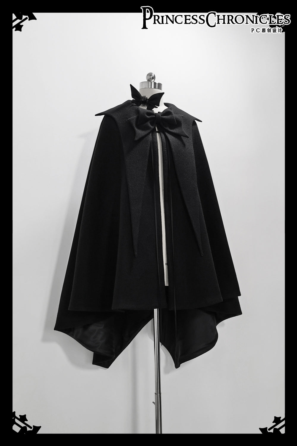 Princess Chronicles - Ouji Lolita Prince Black Bow Cloak - Outerwear