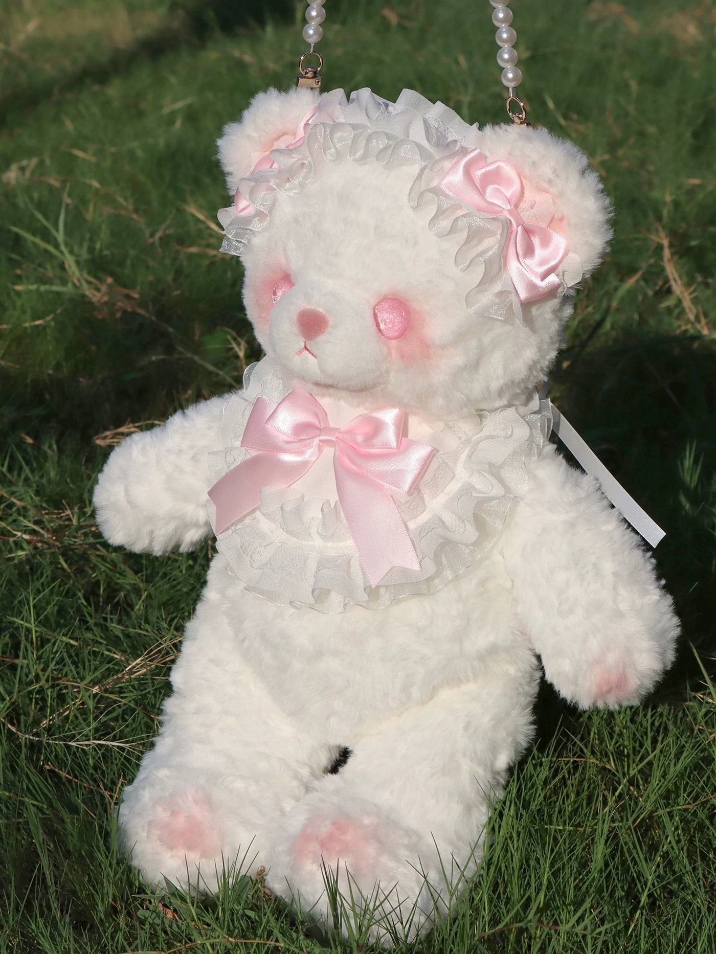 Lolita - Bear Plush Doll Bag - Medium plush bear bib-shaped bag