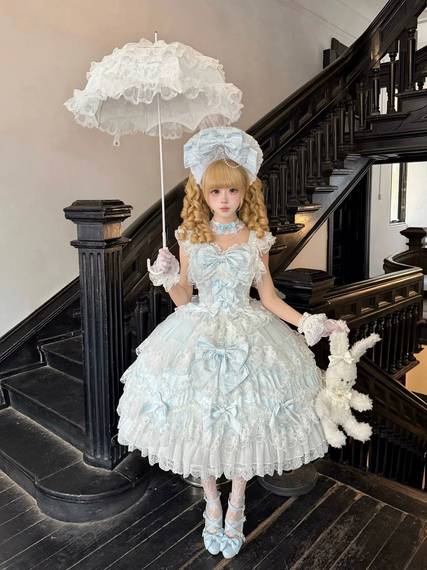 Sugar Girl - Sakura Blossom Dream - Dreamy Sweet Lolita JSK Dress, Abundant Lace & Bows