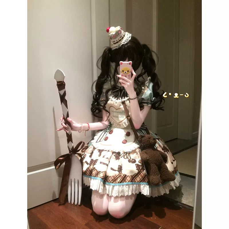 White Sugar Girl - Sweet Lolita Confectionery OP Dress - One-piece