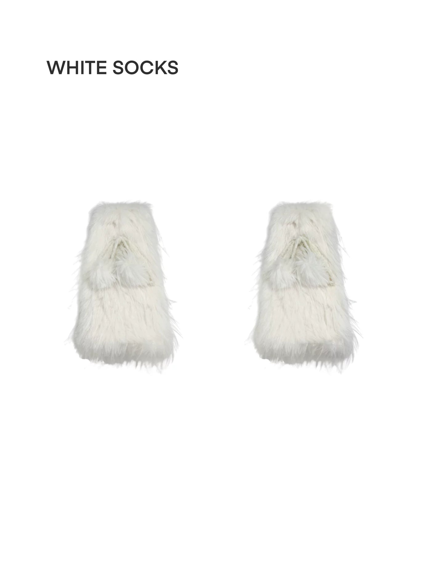 White Socks - Fleece Bow - Fleece-Lined Leg Warmers with Ribbon Bows