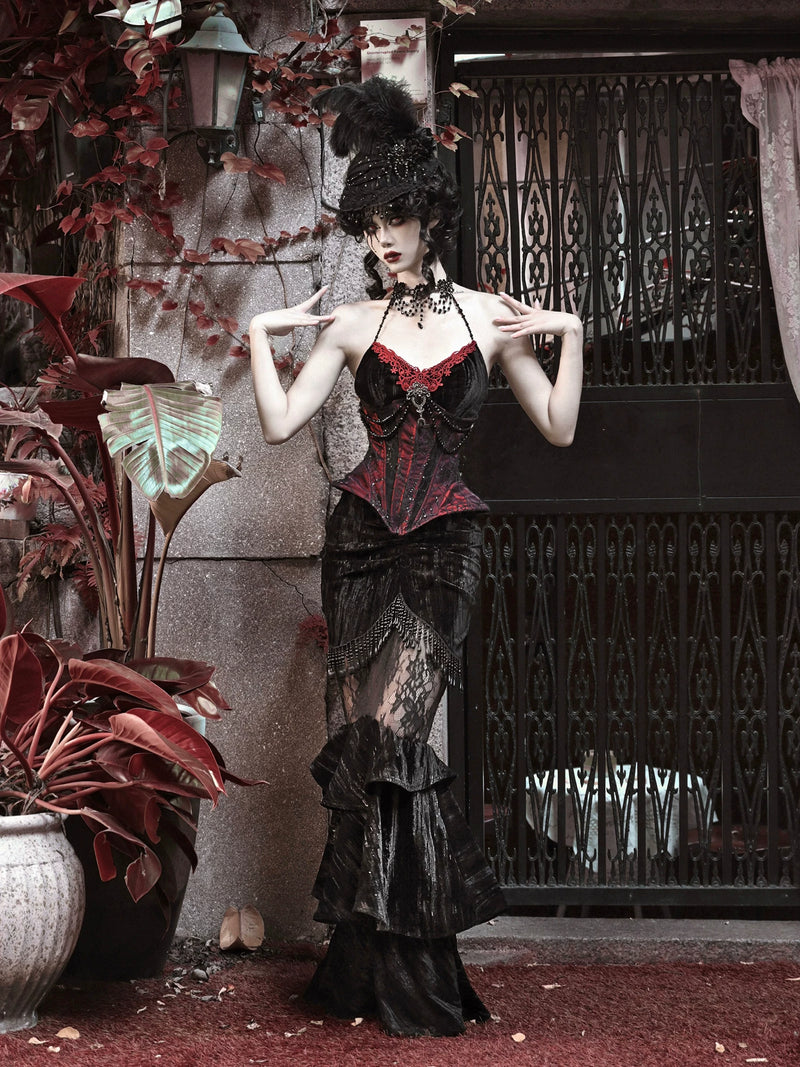 BLOOD SUPPLY: The Duchess Velvet Camisole and Waist Corset, product view 4