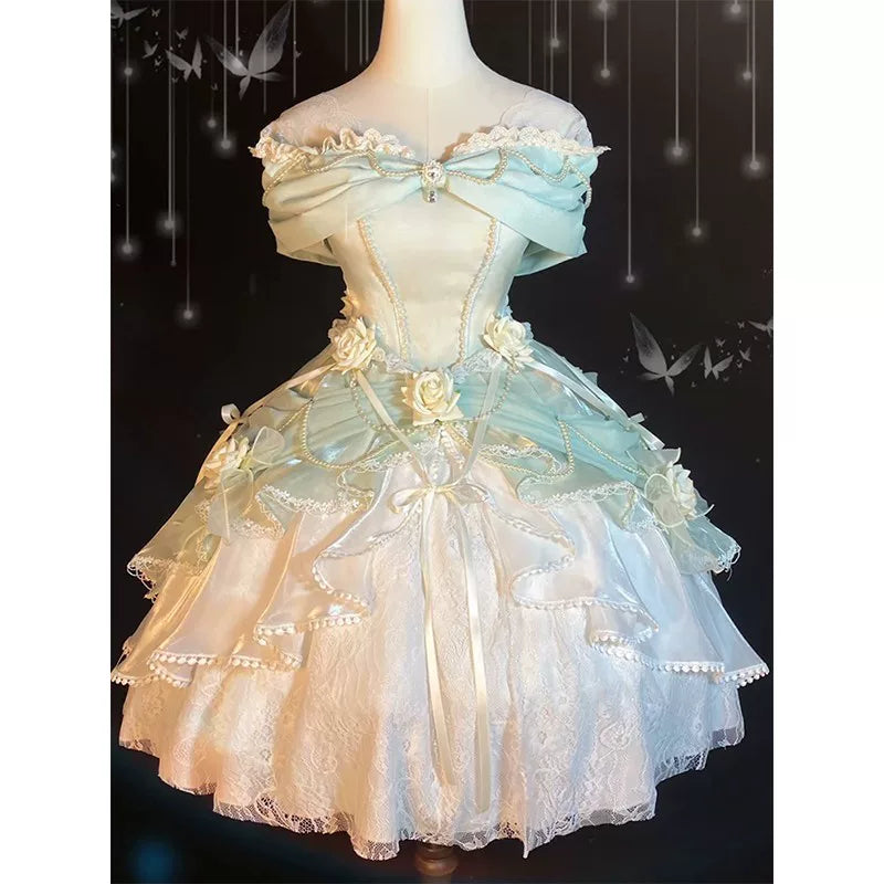 Flora Muse - Rose Encounter Lolita Gown - Formal strapless lolita