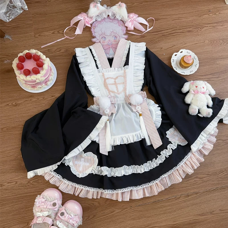 Lady Han Sweet Nurse Cat maid dress by Lolita Fetch, featuring a cute nurse cat design with a maid costume and detailed lace accents.