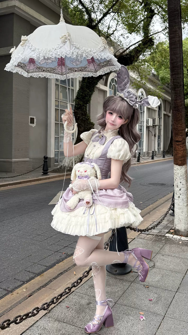 Creamy - Little Rabbit Gothic - JSK Dress Set with a rabbit-ear hat