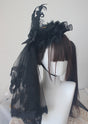 Flat hat black + veil