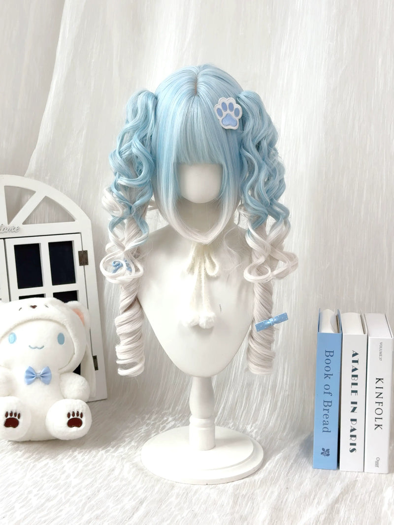 Kunkun Fish Sea Salt Dream blue-white twin-tail wig - view 5