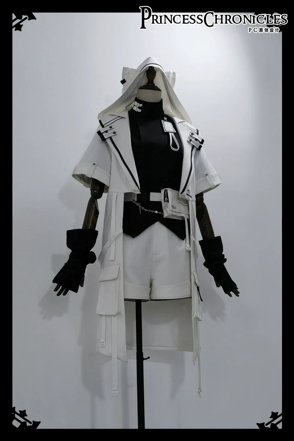 Princess Chronicles - White Cat - Futuristic Style Cool Lolita Pants Suit With Cat Ear Coat