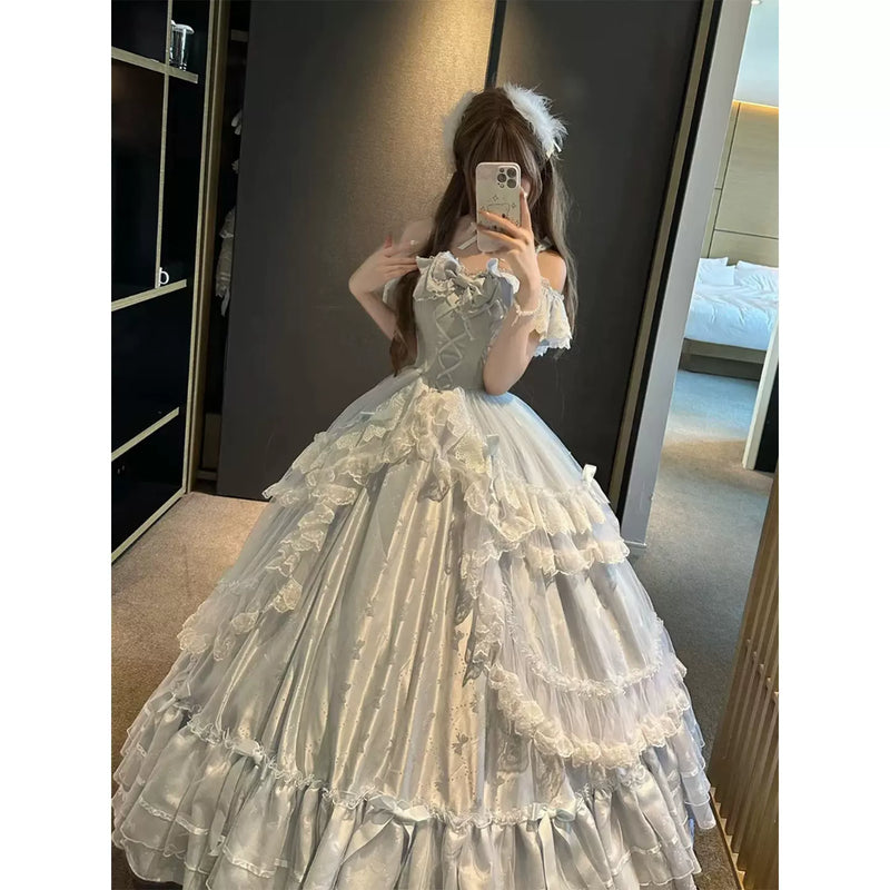 Flora Muse - Off-Shoulder Lolita Ballgown - Champagne formal lolita