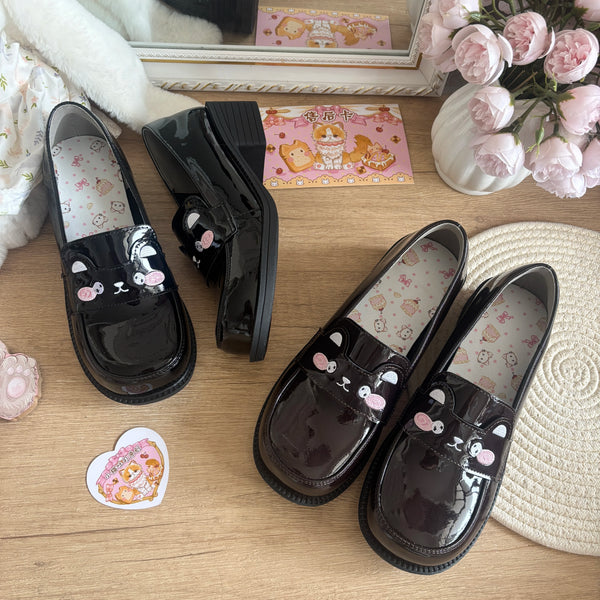 Kitten Toast – Rosy Cat Academy – Embroidered Loafers — product photo 1