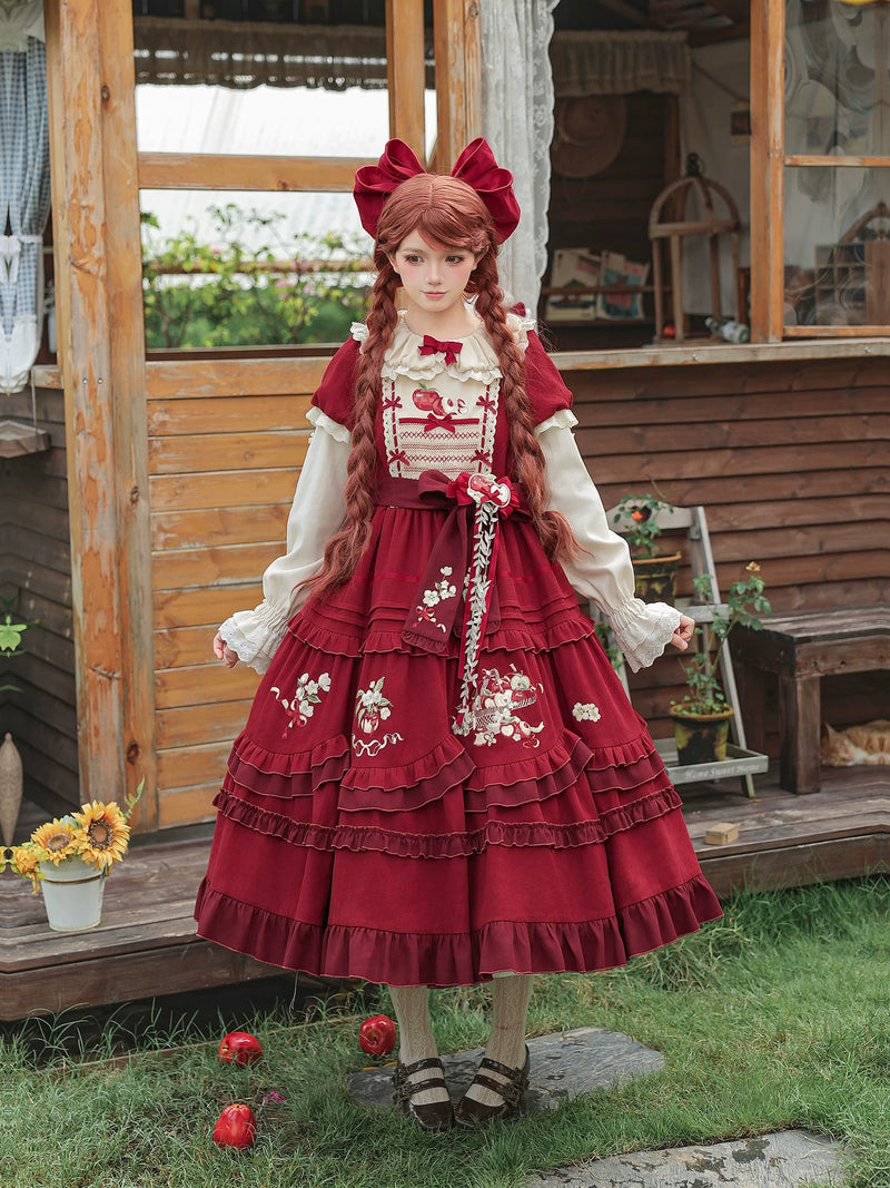 With PUJI - Whispers - Lolita OP Dress, Embroidery & Full Skirt detail view 3