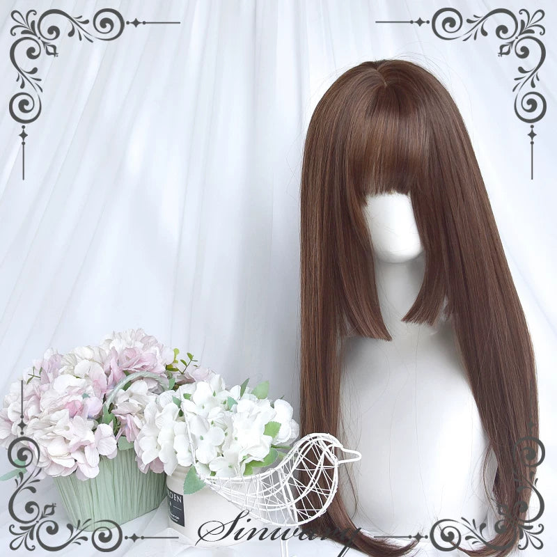 Black-brown long straight princess-cut wig - view 3