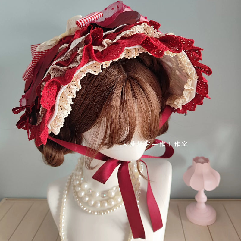 Great Dreamer Vintage-Inspired Straw Lolita Bonnet — additional product view