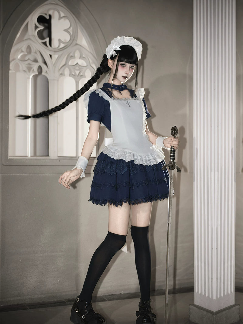 With PUJI - Tsukino - Sweet Lolita OP Dress, Detachable Styling detail view 4