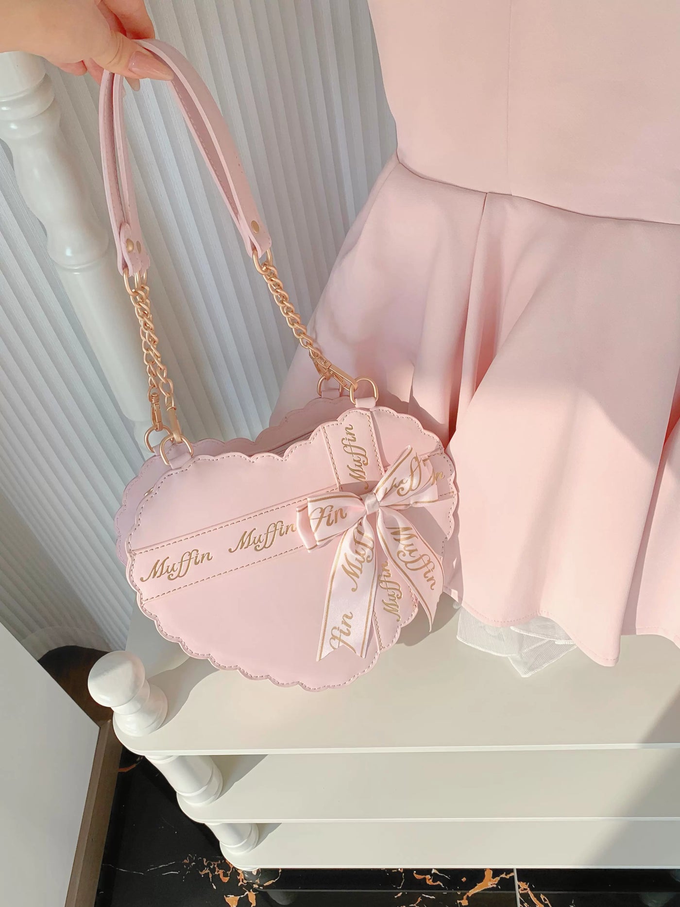 Lolita - Sweet Lolita Heart Bow Bag - Individually Selectable Lolita