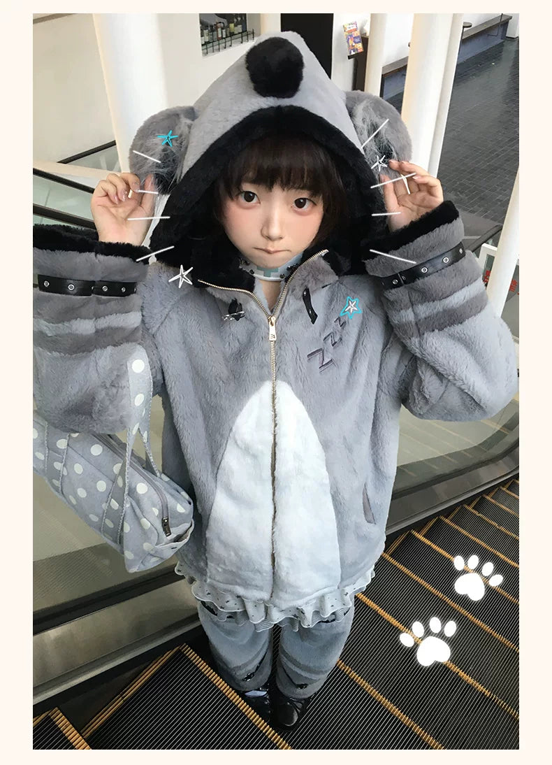Baozi Pig - Sleeping Koala - Plush Coat with Matching Leg Warmers or Koala Bag