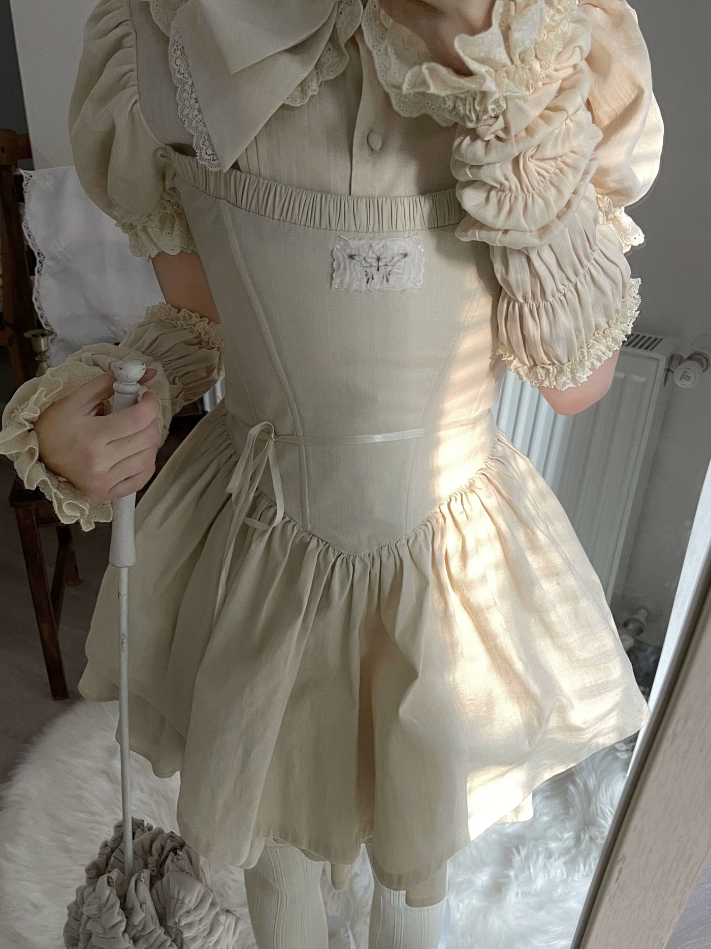 Nololita - Illusion Rose - Two-Piece Jacquard Fishbone OP Dress Set