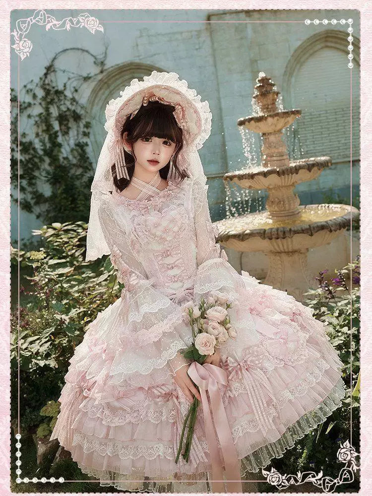Sweetheart Dream Machine - Love Your Heart - Long-Sleeve Blouse with Layered Lace Cuffs