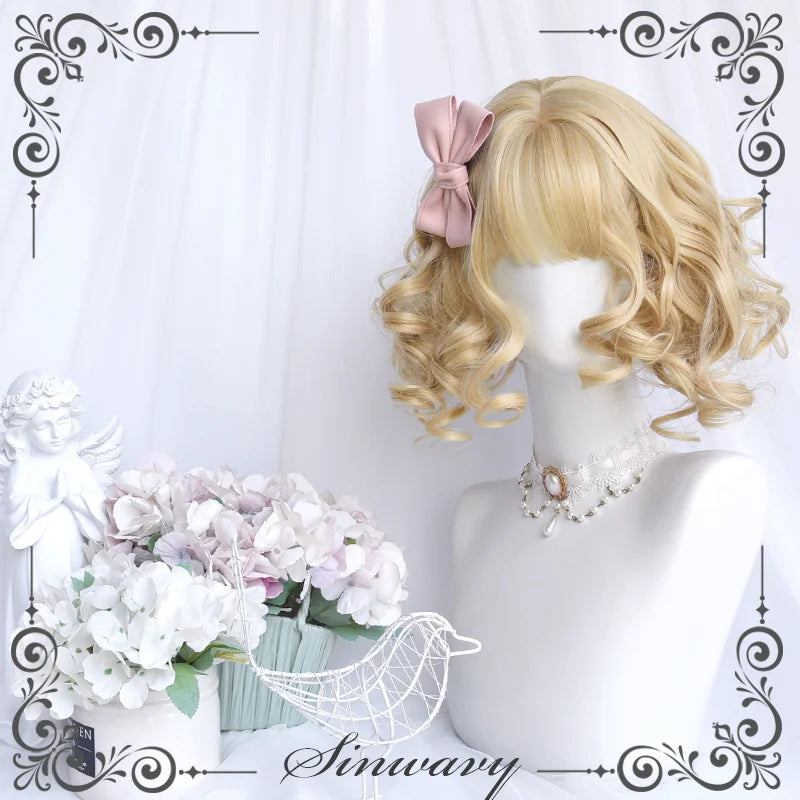 Angel-gold short curly doll wig - view 7