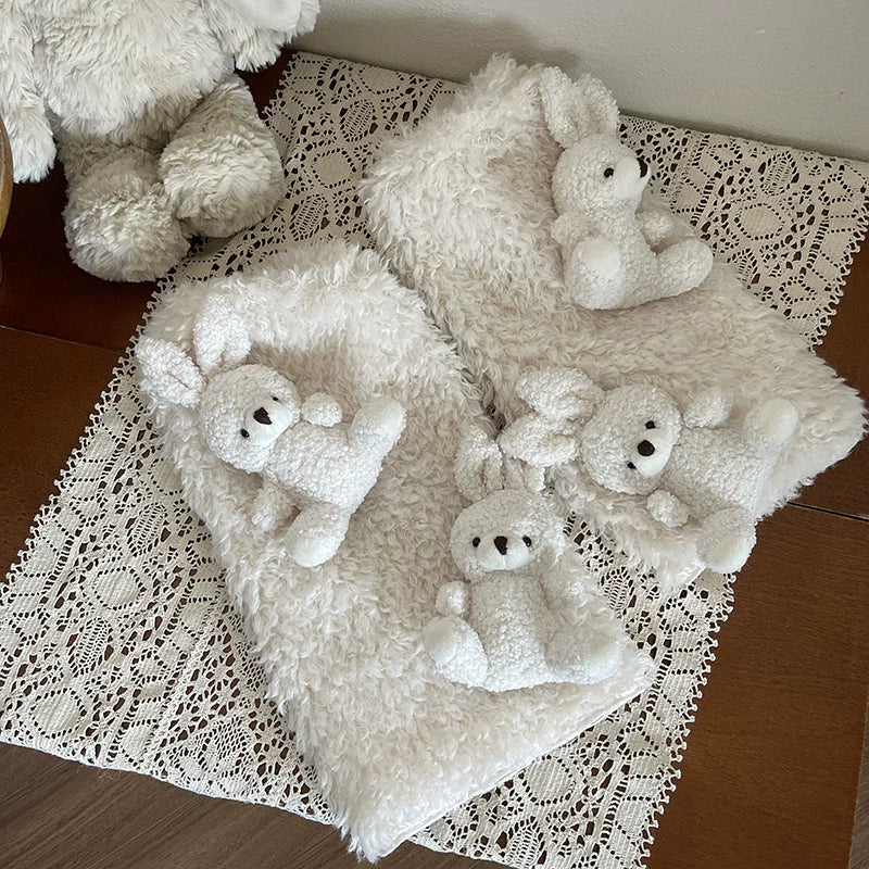 Sock Noble - Winter Bunny - Sock Covers and Tights with Curly Texture and Rabbit Figures
