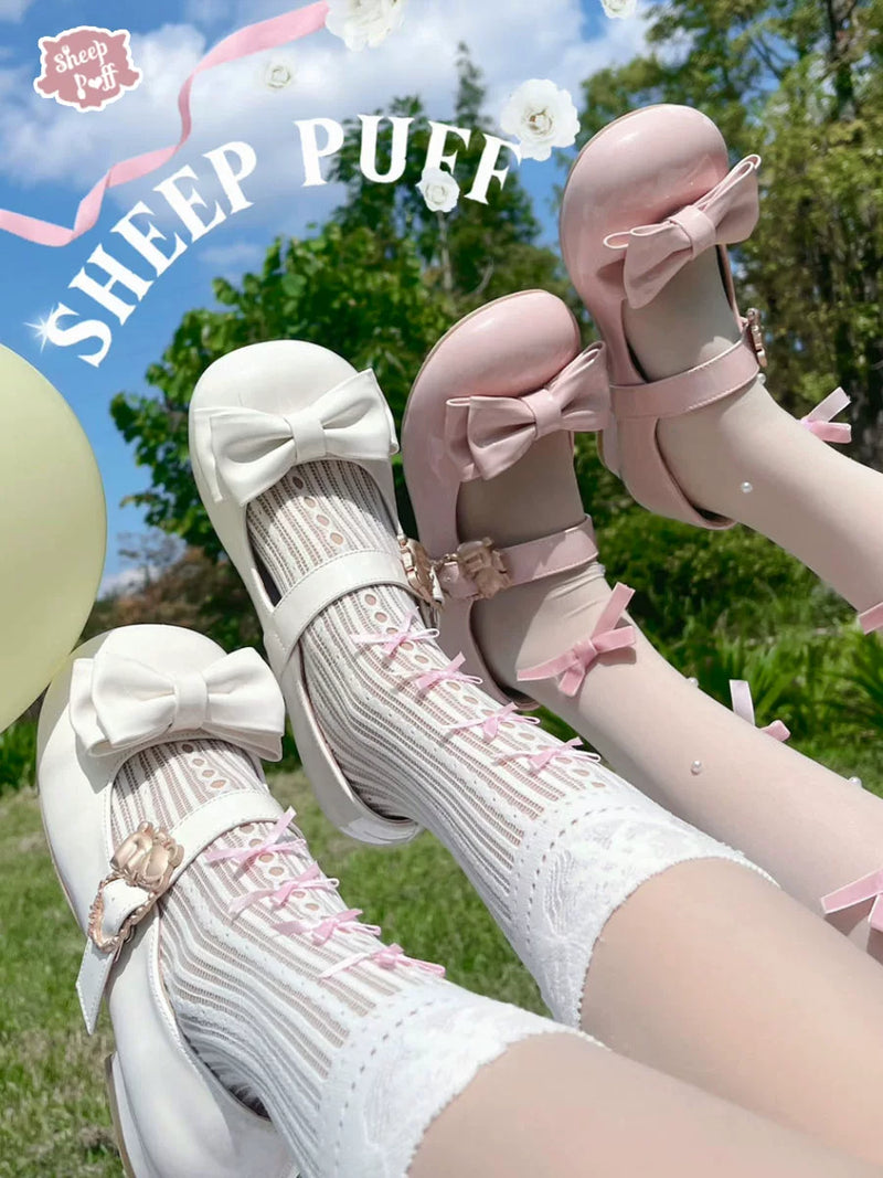 sheeppuff Hugging Bear Patent Shoes