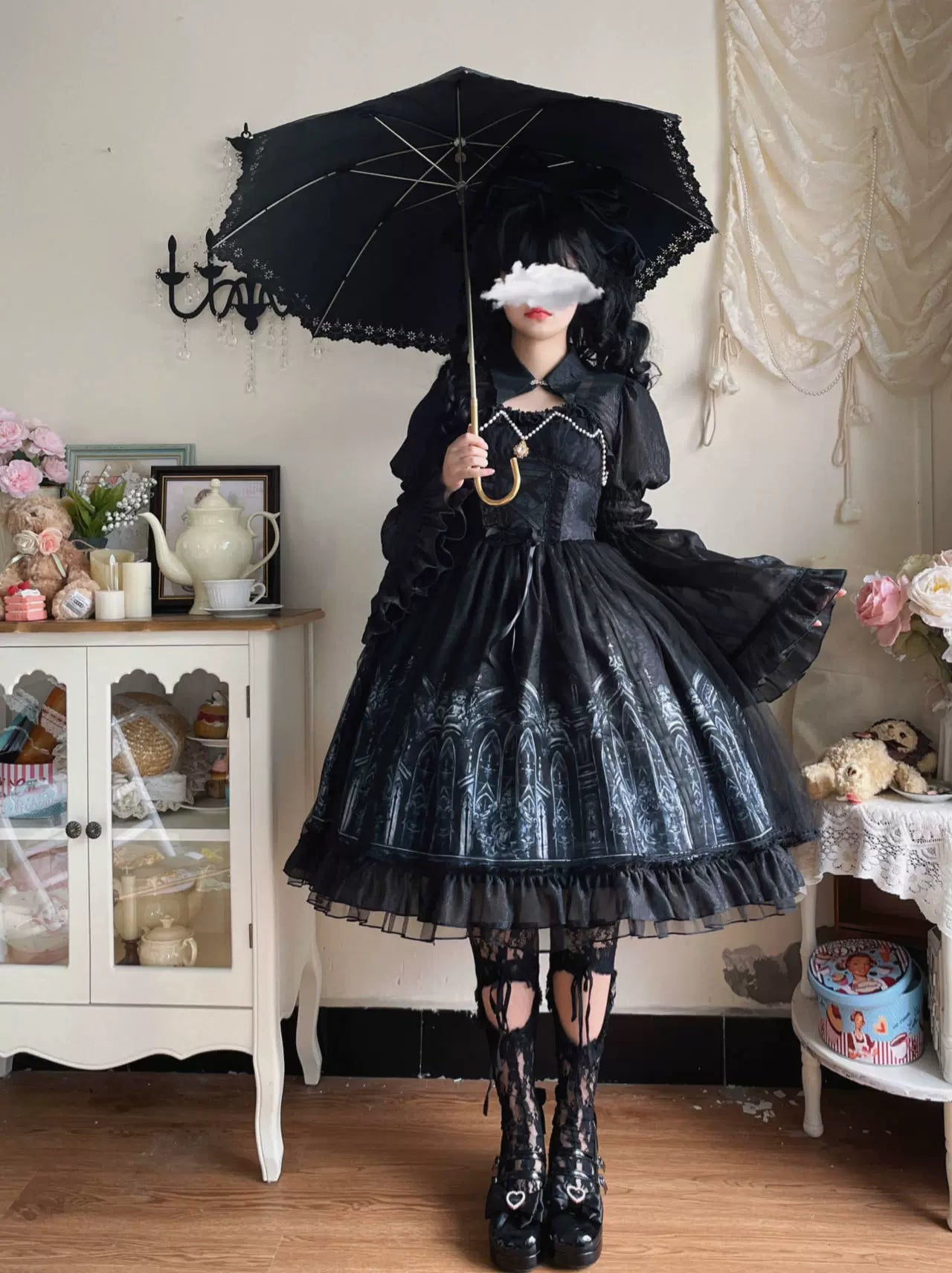 Sugar Girl - Silent Night Church - Gothic Lolita JSK Dress & Bolero, Church Print