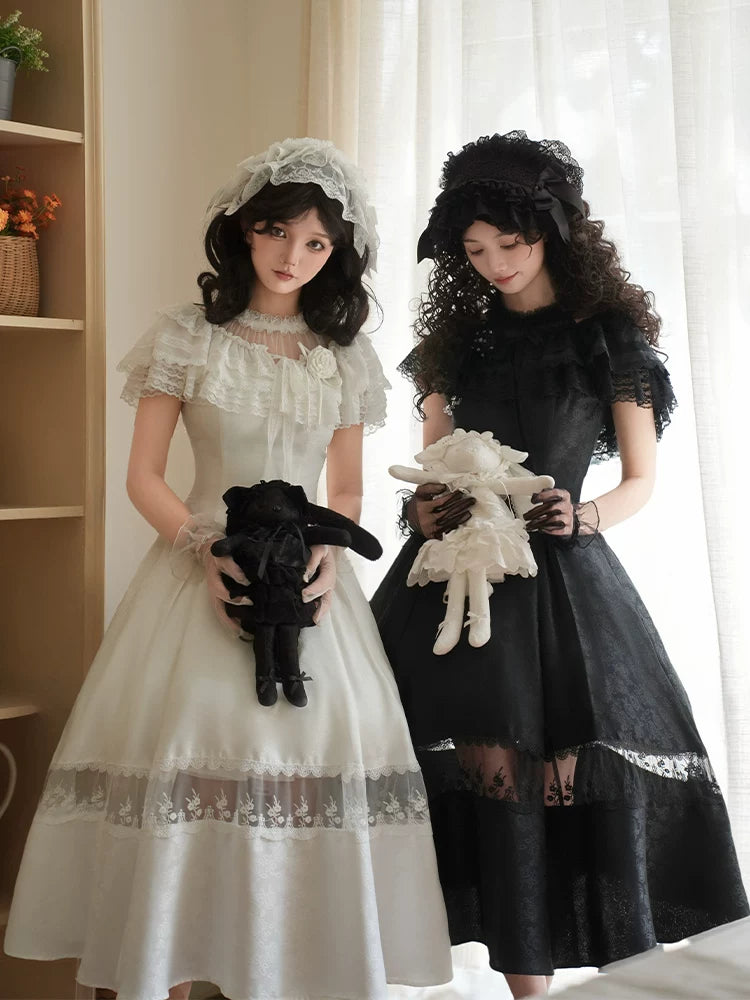 With PUJI - Bei Ly - Lolita Hair Accessory, Lace Trim & Bow Detail detail view 4