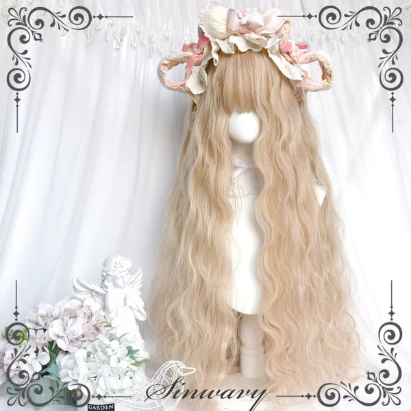 Sinwavy Milky Foam 80cm beige curly wig - view 1
